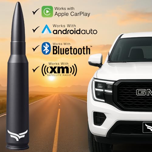 EcoAuto 50 Cal Badass Bullet Antenna® Fits Chevy Silverado & GMC Sierra Truck Accessories — Short Replacement Antenna for Trucks — Chevy Silverado 1500 Accessories — Ditch The Whip & Upgrade Your Truck - Image 2