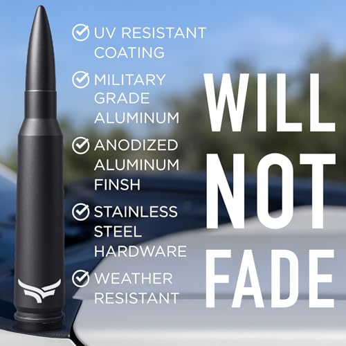 EcoAuto 50 Cal Badass Bullet Antenna® Fits Chevy Silverado & GMC Sierra Truck Accessories — Short Replacement Antenna for Trucks — Chevy Silverado 1500 Accessories — Ditch The Whip & Upgrade Your Truck - Image 3