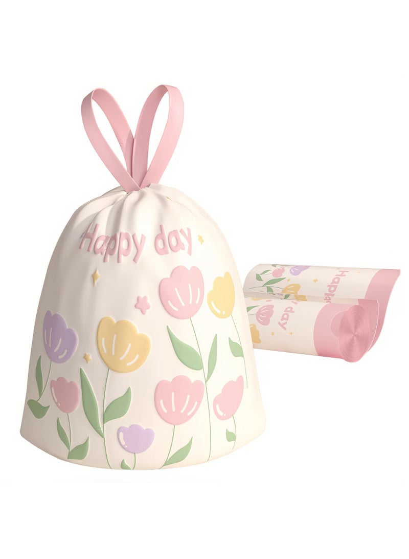 AVACraft Small Trash Bags Drawstring,60 Counts Trash-Can-Liners for Bathroom Kitchen Office,45x45cm - Image 1