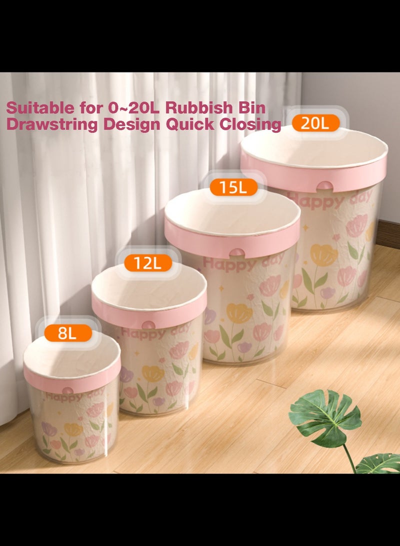 AVACraft Small Trash Bags Drawstring,60 Counts Trash-Can-Liners for Bathroom Kitchen Office,45x45cm - Image 4