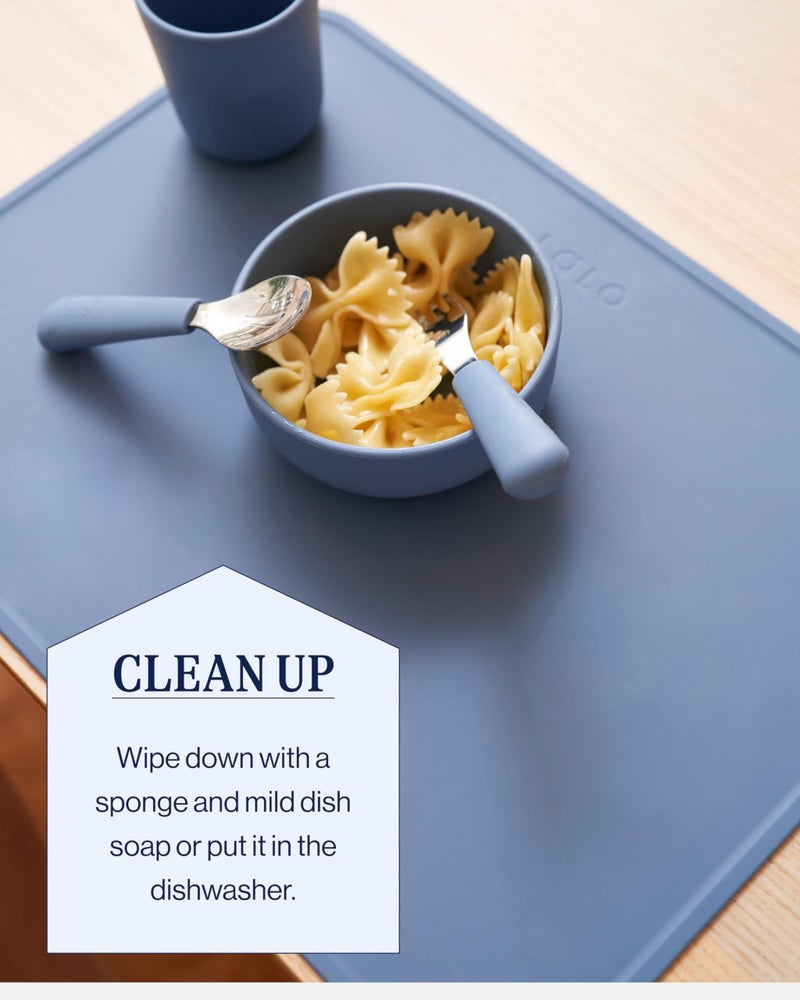 Lalo Silicone Placemat for Toddlers & Babies - Non-Slip Kids Placemat for Restaurants & Dining Tables - Non-Toxic & BPA Free Safe - for Ages of 4 Months and Up - Sage - Image 4