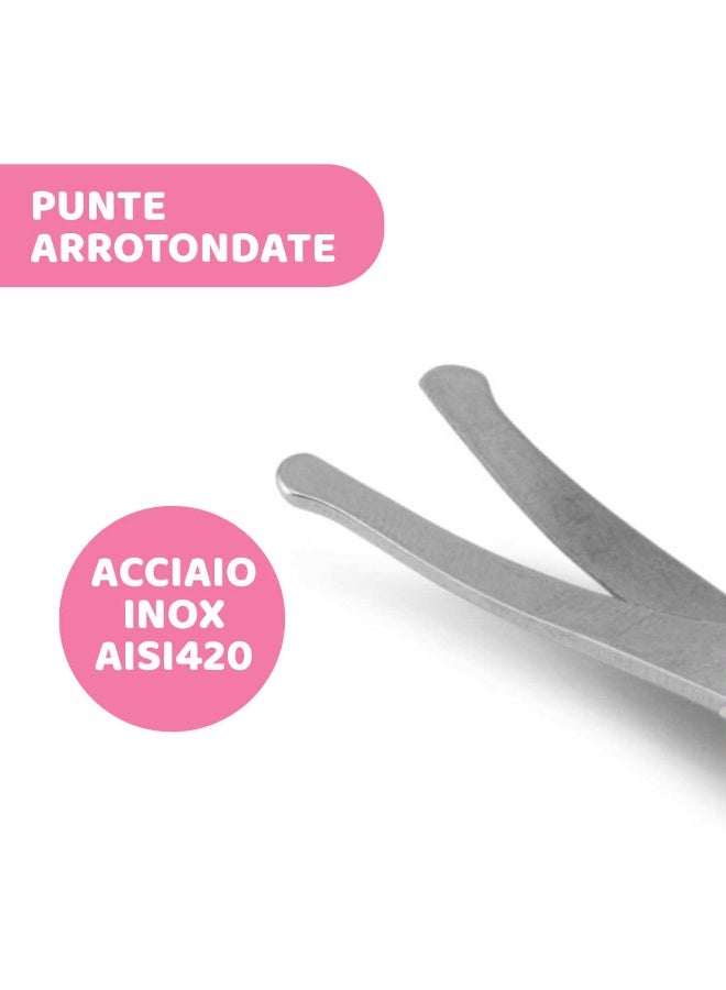 شيكو مقص أظافر للعناية بنظافة الأطفال من الستانلس ستيل مع غطاء لسلامة الأطفال بينك - Image 4