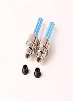 Generic Generic 2pcs Blue Bicycle Wheel Tire Valve Cap Spoke Neon Flash LED Lights Lamp 