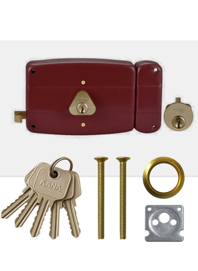Kana KANA Rim door lock, Cylindrical Door Rim Lock - Night Latch - Both Side Key, Door Rim Lock  - Image 1