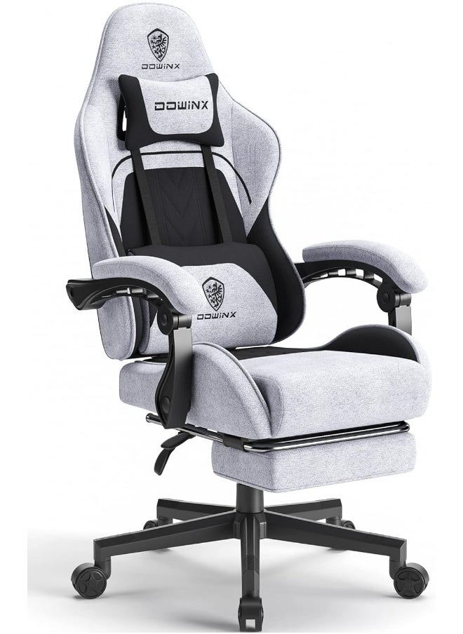 Gaming Chair Fabric With Pocket Spring Cushion, Massage Game Chair Cloth With Headrest, Ergonomic Computer Chair With Footrest 290Lbs, Black And Grey - pzsku/Z3FD63143ED853AB31F67Z/45/_/1722068990/6d6fdee0-50e4-406a-9045-3025b3b6b879