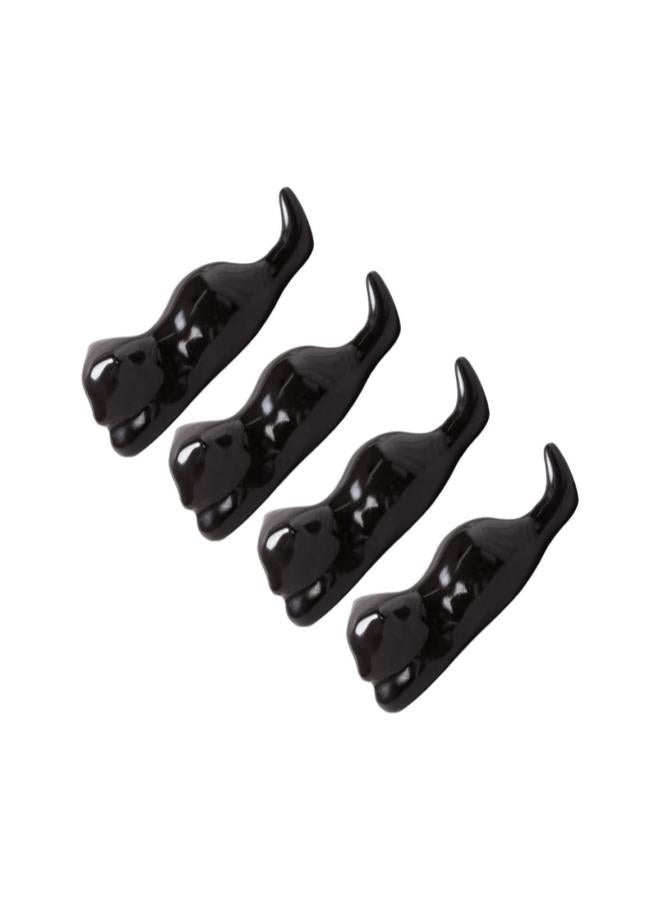 WYBOT 4pcs Chopsticks Rests Japanese Style Ceramic Black Cat Chopsticks Holder Spoon Fork Rack Kitchen Utensils Gadgets for Home Dining Table Decorations Black  - Image 3