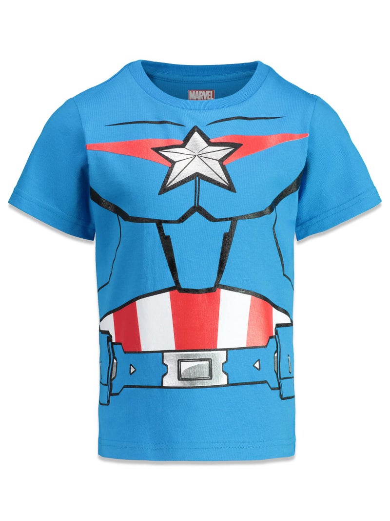 Marvel Captain America Black Panther Iron Man Hulk Toddler Boys Short Sleeve T-Shirt 4T - Image 3