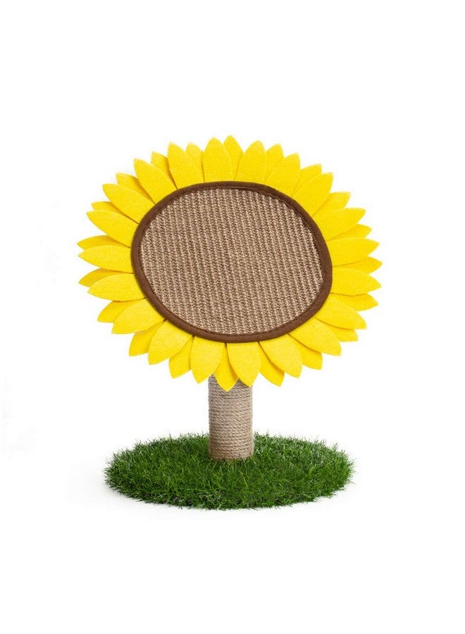 SSAWcasa Cat Scratching Posts for Indoor Cats, Cute Flower Cat Tree, Sunflower Scratcher Pad, Kitten Claw Scratch Board with Natural Sisal, Kitty Scratching Tower Furniture Interactive Activity Center Toy - Image 2