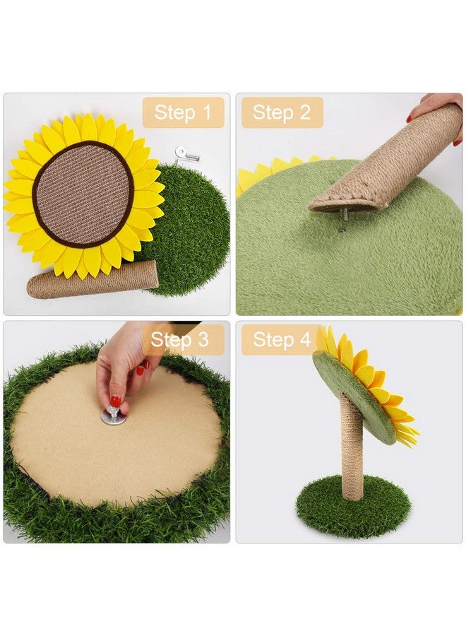 SSAWcasa Cat Scratching Posts for Indoor Cats, Cute Flower Cat Tree, Sunflower Scratcher Pad, Kitten Claw Scratch Board with Natural Sisal, Kitty Scratching Tower Furniture Interactive Activity Center Toy - Image 5
