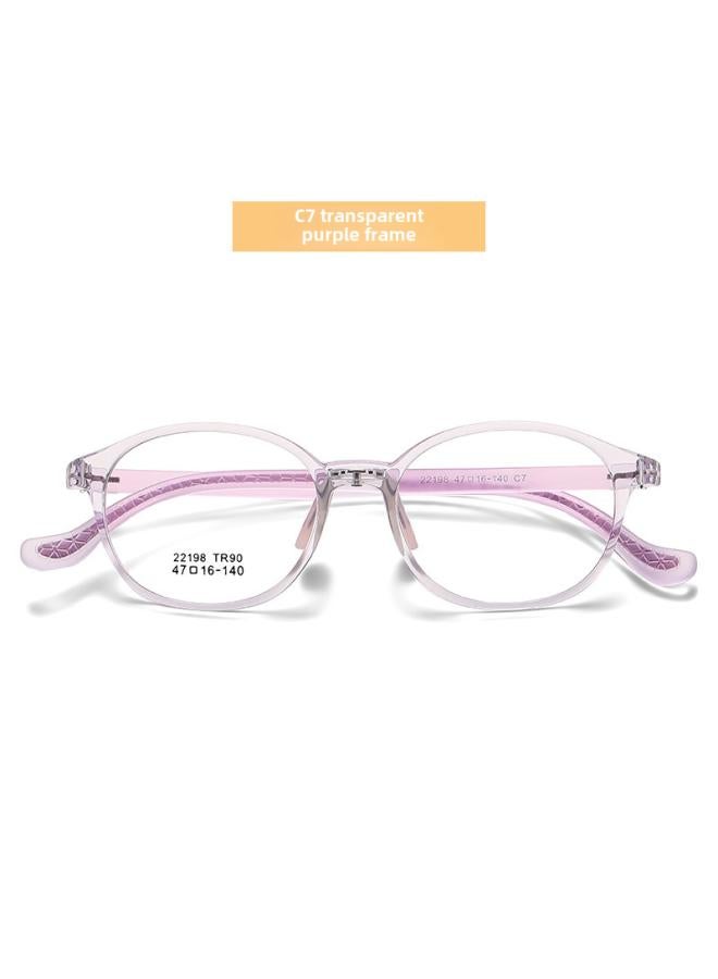 Generic New Fashion Myopia Frame Tr90 Glasses Frame Silicone Nose Pad Two-color Anti-slip Leg Children's Glasses Frame 