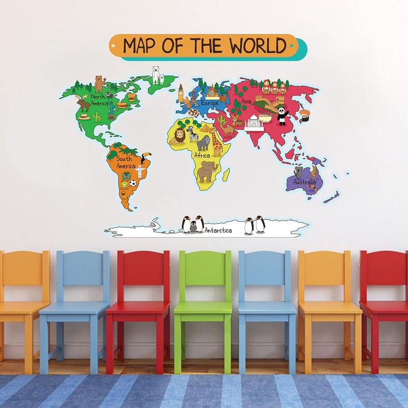 Design Zoo Map of The World Wall Sticker
