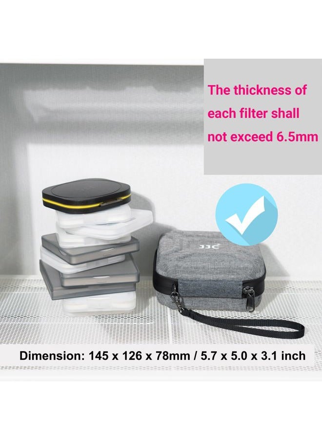 JJC 10 Pockets Hard Shell Lens Filter Bag Up to 95mm, Water Resistant & Dustproof, Camera Filter Pouch Carrying Case for Photography Round Filter with Microfiber Cleaning Cloth - Image 2