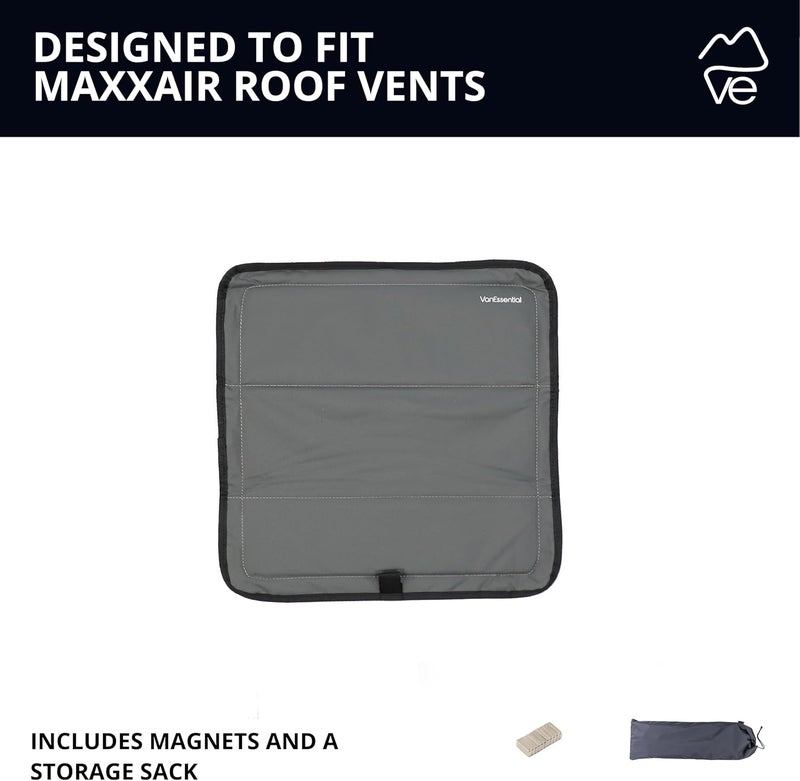 VanEssential Magnetic Insulated Roof Vent Sun Cover for MaxxAir Fan, Fantastic Fan 16.5" x 16.5" (CHARCOAL GRAY) - Image 5