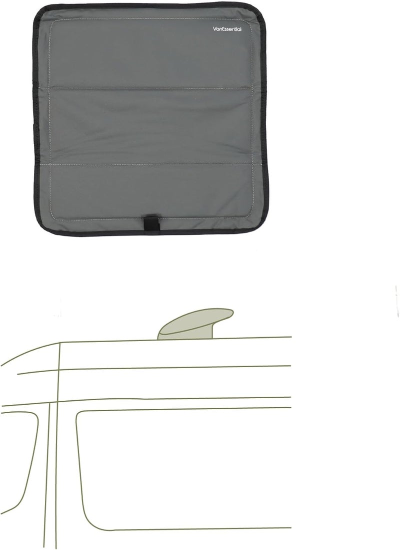 VanEssential Magnetic Insulated Roof Vent Sun Cover for MaxxAir Fan, Fantastic Fan 16.5" x 16.5" (CHARCOAL GRAY) - Image 1