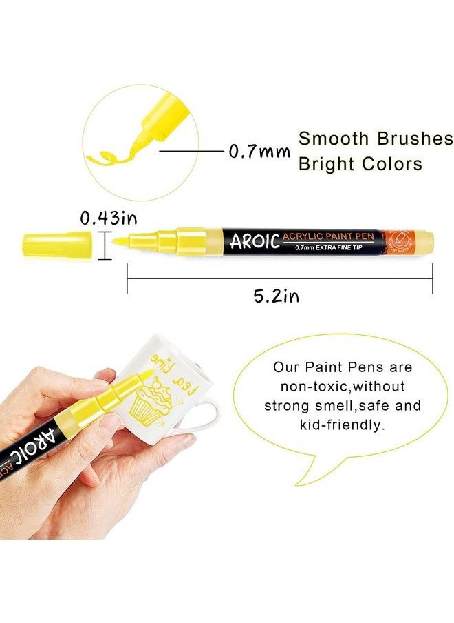 AROIC - 36 Packs Acrylic Paint Markerspaint Pens For Writing On Any Material Rock Ceramics Glass Wood And More Used For Diy Crafts Scrapbook Crafts Card Makingetc - Image 1