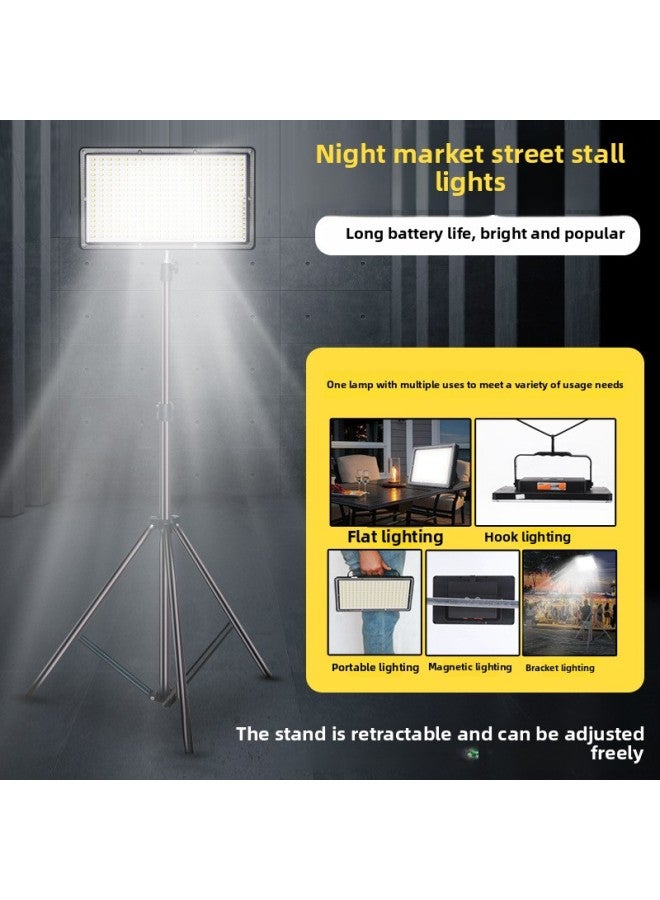 Generic New Night Market Stall LED Lights Rechargeable Mobile Outdoor Lighting Strong Light Bracket Power Outage Emergency Camping Lights 