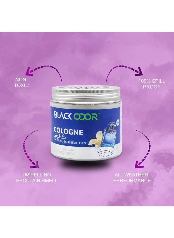 3  pcs COLOGNE  Air Freshener Jar – Natural Essential Oils Car & Room Fragrance, Long Lasting Gel Formula, Spill Resistant Twist Lid, Dashboard & Cup Holder Use - Image 2