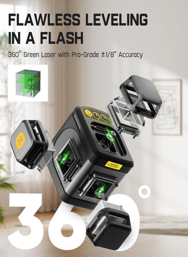 فانتيك مستوى ليزر Fanttik D12 Ace 360 ذاتي التسوية، ليزر أخضر ثلاثي الأبعاد قابل لإعادة الشحن 3x360°، وضع نبض خارجي، متين IP54، سهل الاستخدام للبناء وتعليق الصور - Image 2