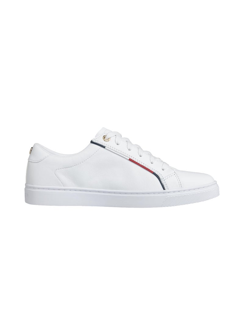 TOMMY HILFIGER Women's Signature Cupsole Trainers - Leather, White  - Image 1