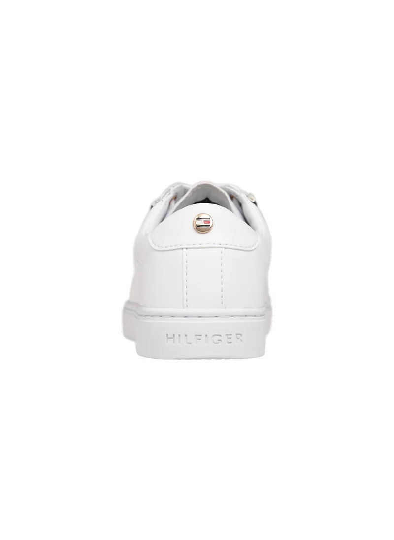 TOMMY HILFIGER Women's Signature Cupsole Trainers - Leather, White