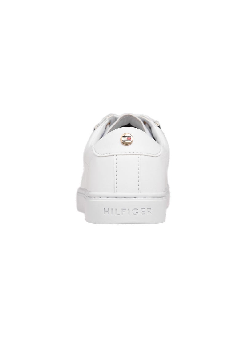 TOMMY HILFIGER Women's Signature Cupsole Trainers - Leather, White  - Image 2