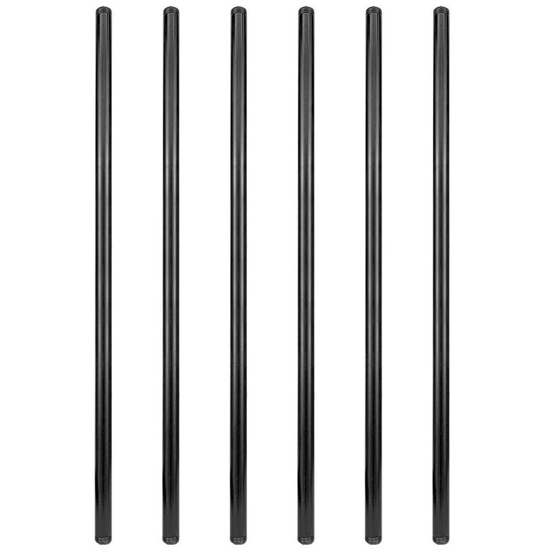 GeilSpace 6 Pack 1/2" Ã— 42" Pre-Cut Black Metal Pipe, Industrial Steel Fits Standard Half Inch Black Threaded Pipes and Fittings - Vintage DIY Industrial Shelving (1/2" Ã— 42")