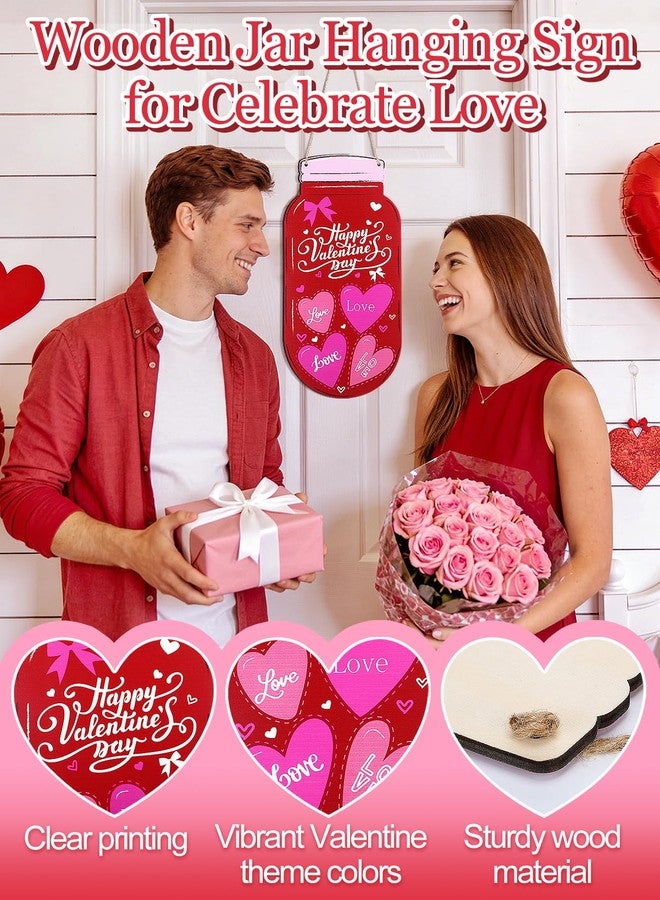 Bigmeta Wooden Hanging Sign for Valentines Day Decorations - Valentine Door Wall Decor - Image 5