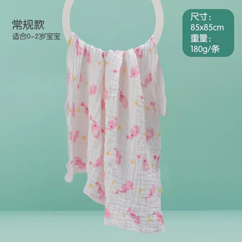 Grace Newborn Baby Thick Cotton Bath Towel - Soft Absorbent Gauze for Spring & Autumn