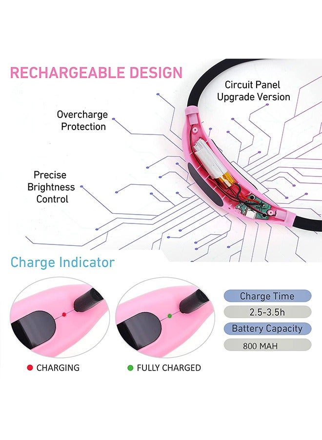 AOLION LED Neck Reading Light, Book Light for Reading in Bed, 3 Colors & 3 Brightness Adjustable, Rechargeable & Long Lasting, Perfect  for Reading, Camping, Repairing, Knitting at Nigh（Black/Pink） - Image 3