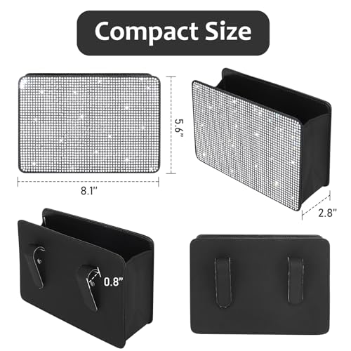 Accmor Bling Car Trash Can Foldable Vehicle Trash Bin Dustbin Garbage Organizer Storage Sparkling Crystal Rhinestone Trash Bags Holder Container with 30pcs Garbage Bag Car Accessories for Auto SUV - Image 3