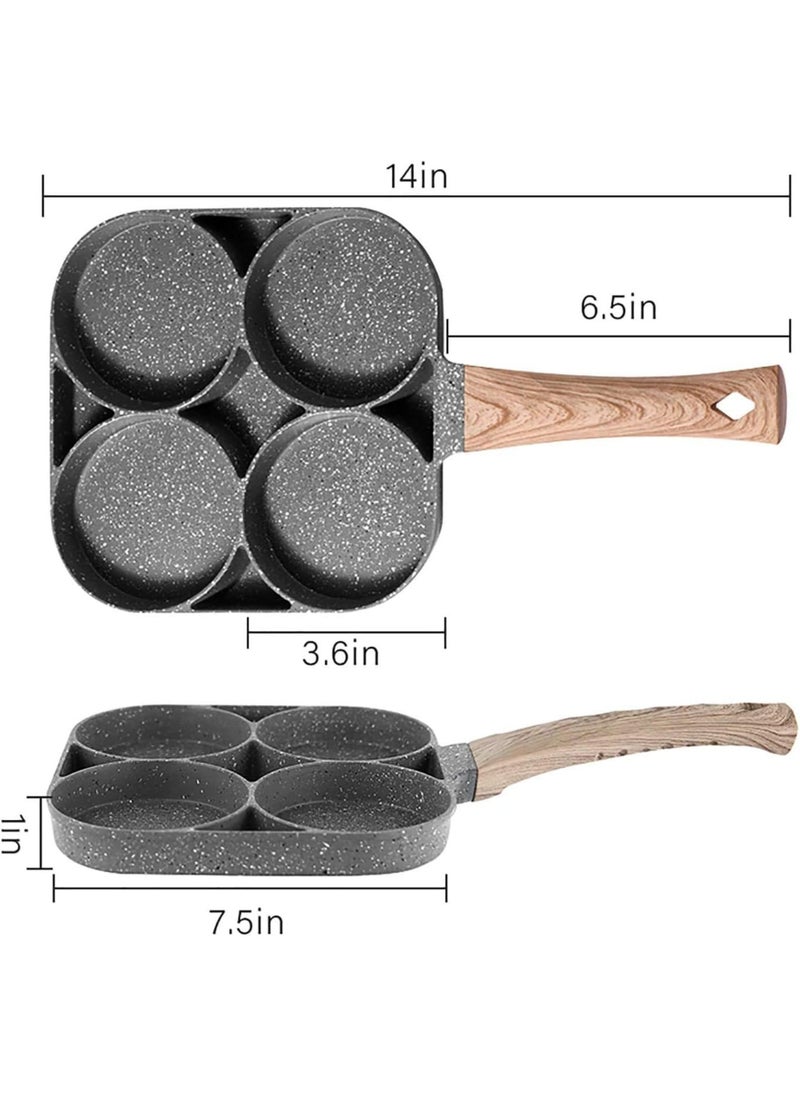 ELTRAZONE - ELTERAZONE Non-Stick Frying Pan with 4 Hole Pancake Pan Fried Egg Burger Pan - Image 1
