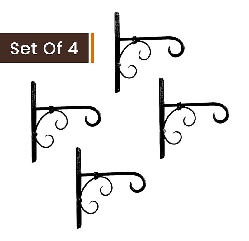 CRAFTCASTLE Metal Plant Hanger Wall Hanging Plant Hook for Bird Feeders Planters Lanterns Wind Chimes Hanging Baskets Ornaments String Lights Indoor Outdoor Balcony etc. (Design X, 4) - Image 2