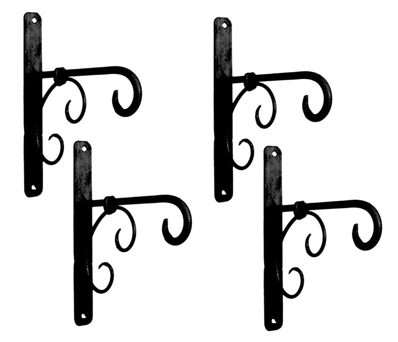 CRAFTCASTLE Metal Plant Hanger Wall Hanging Plant Hook for Bird Feeders Planters Lanterns Wind Chimes Hanging Baskets Ornaments String Lights Indoor Outdoor Balcony etc. (Design X, 4) - Image 1