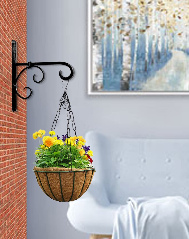 CRAFTCASTLE Metal Plant Hanger Wall Hanging Plant Hook for Bird Feeders Planters Lanterns Wind Chimes Hanging Baskets Ornaments String Lights Indoor Outdoor Balcony etc. (Design X, 4) - Image 3