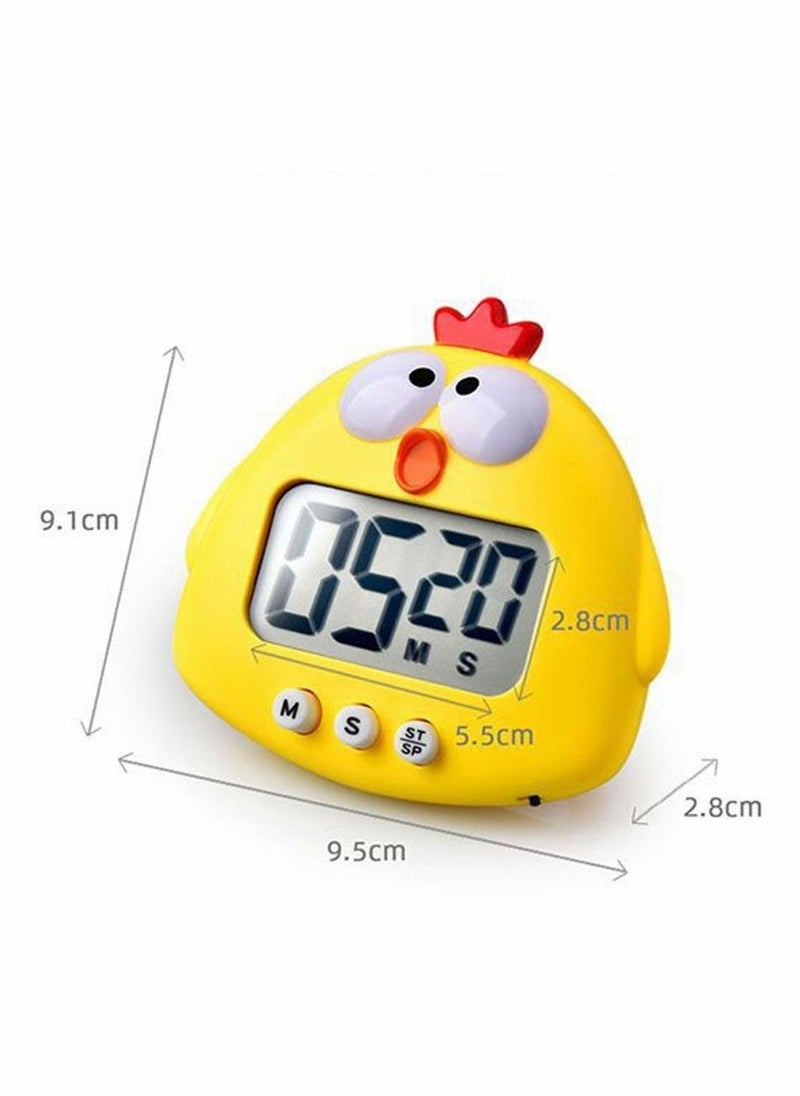 Generic - Kitchen Timer, Cartoon Cute Chick Electronic Timer, Digital Cooking Time, Baking Cooking Alarm Clock, LCD Large-Screen Visual Clock, Countdown Reminder Tool, Office Home Modernization, Yellow - Image 1
