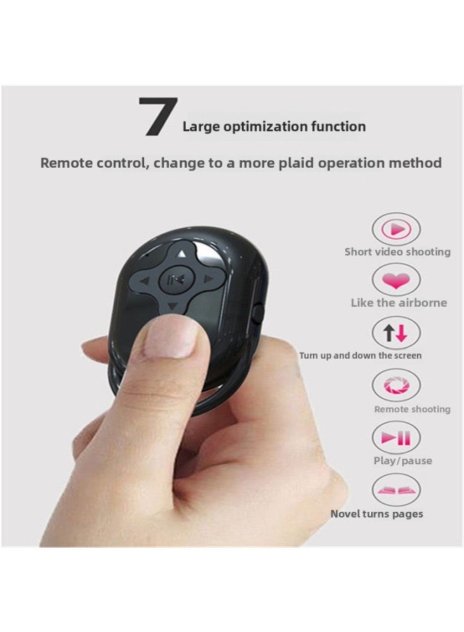 Shake Voice Remote Controller Mobile Phone Bluetooth Selfie Novel Page Turning Controller Android Universal Lazy Praise Recording Video-Color:Black