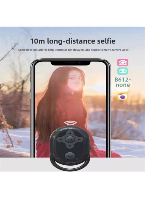 Shake Voice Remote Controller Mobile Phone Bluetooth Selfie Novel Page Turning Controller Android Universal Lazy Praise Recording Video-Color:Black