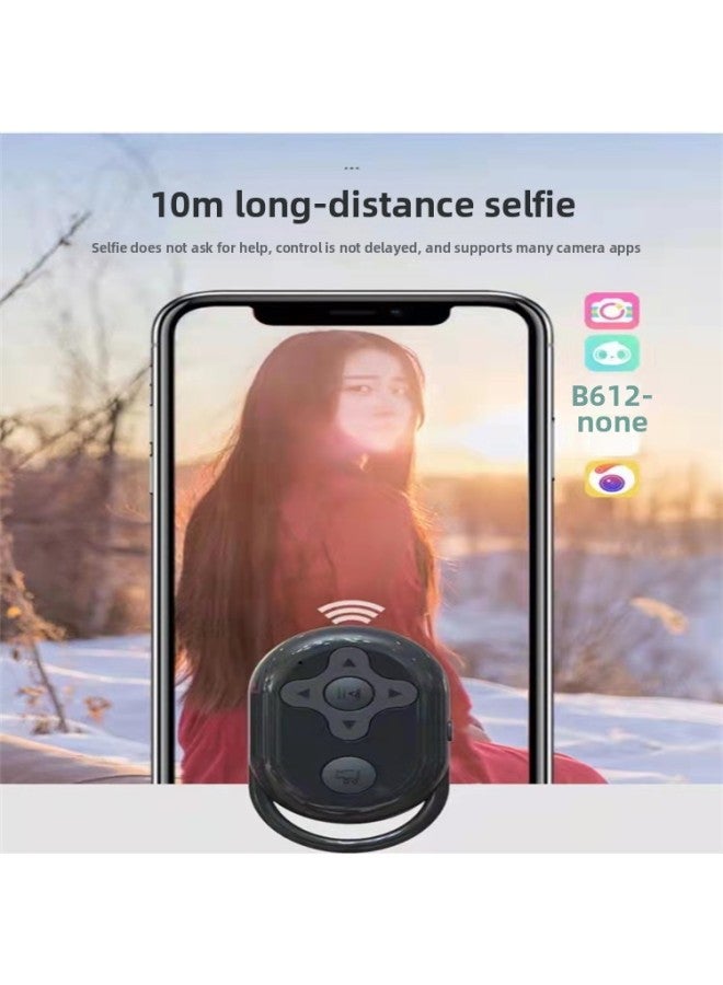 Shake Voice Remote Controller Mobile Phone Bluetooth Selfie Novel Page Turning Controller Android Universal Lazy Praise Recording Video-Color:Black