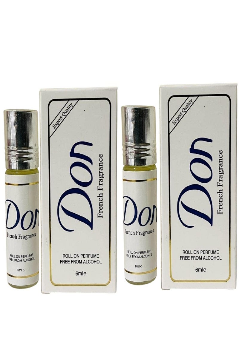 don 2 PCS Rifas Don French Fragrance Roll-On Perfume Free From Alcohol 2X6 ml - Image 1