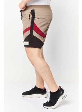 The Giving Movement Men Brand Logo Basic Shorts, Taupe  - Image 3