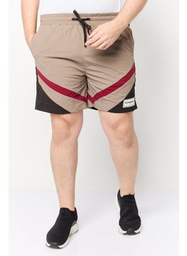 The Giving Movement Men Brand Logo Basic Shorts, Taupe  - Image 1