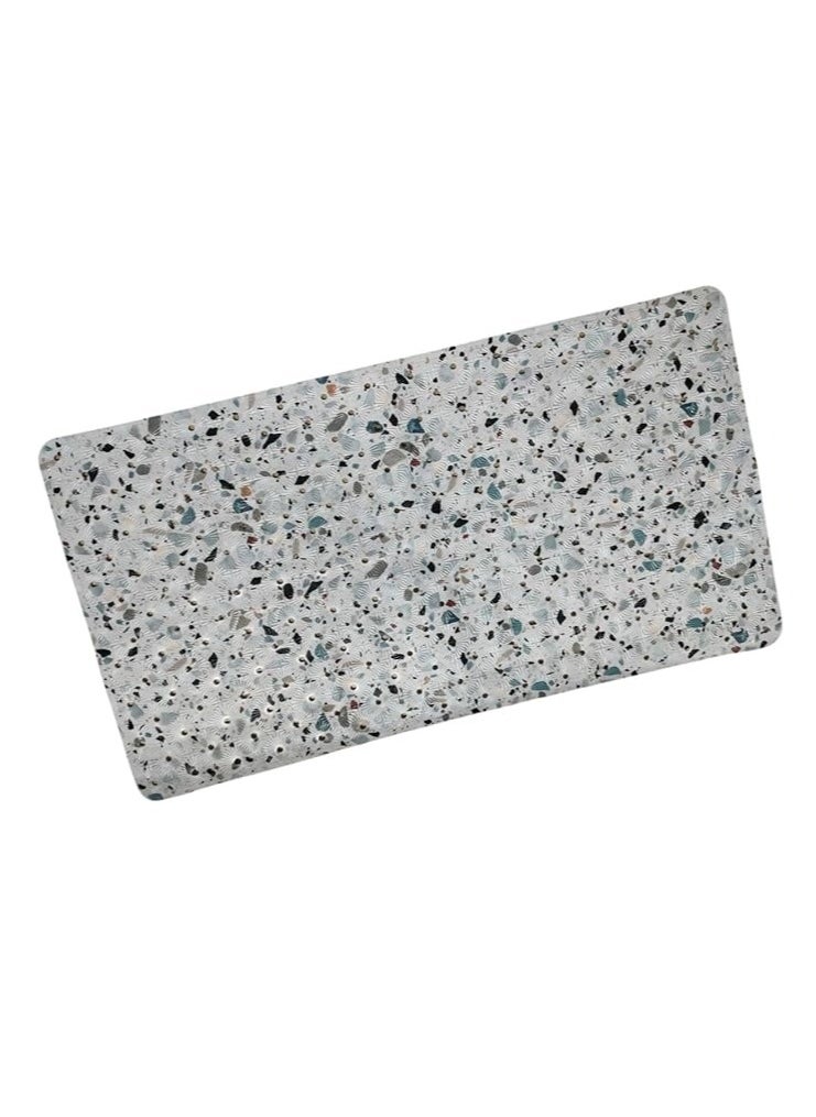 Spaceshoop Non-slip Silicone Marble Bath Mat with Suction Cups size (70 * 35) 