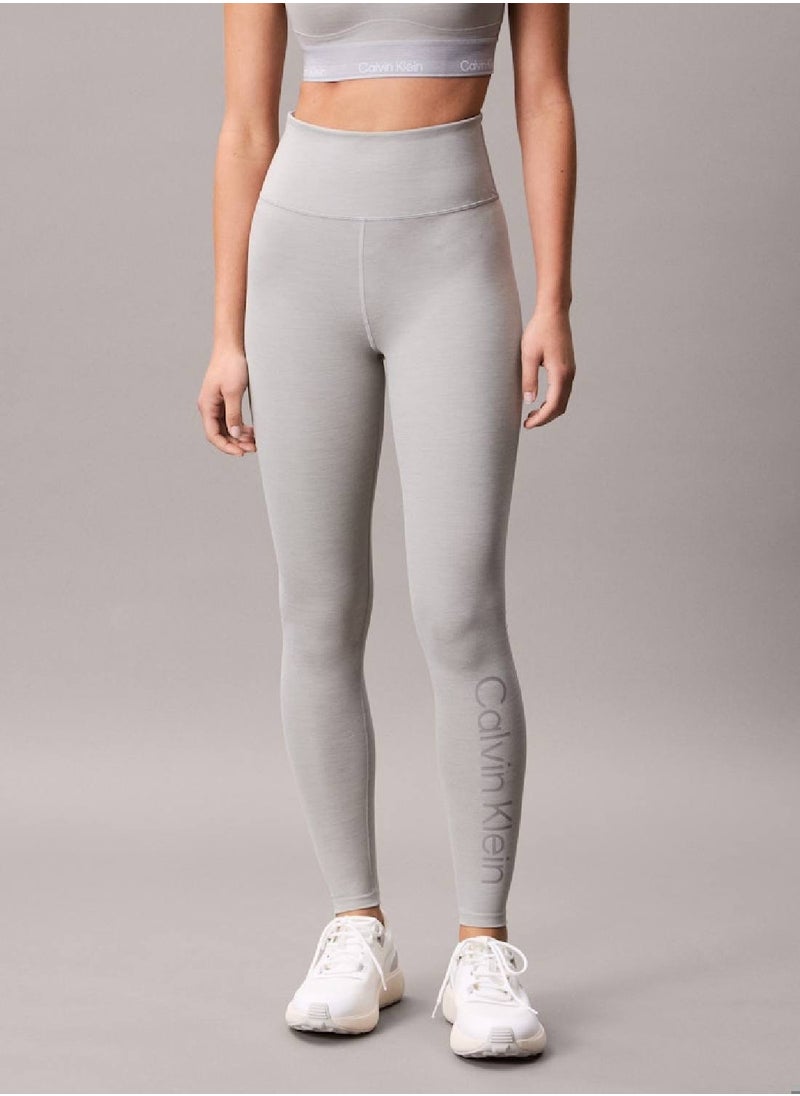CALVIN KLEIN Women's Gym Leggings - Polyester Blend, Grey  - Image 3