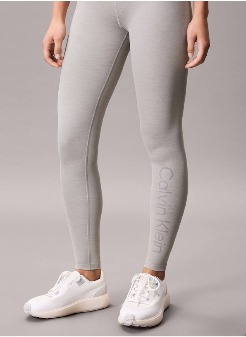 CALVIN KLEIN Women's Gym Leggings - Polyester Blend, Grey  - Image 4