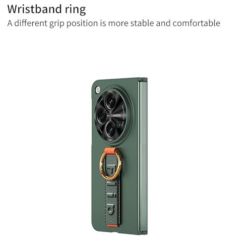 Midkart Wrist Strap Cover with Ring Holder Compatible with OnePlus Open/Oppo Find N3 with Built-in Tempered Glass Front Case Hard PC Slim Fit Camera Lens Protection, Green - Image 4