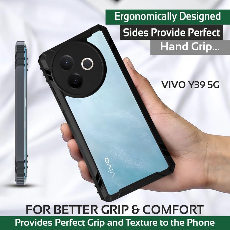 AIBEX Crystal Clear Back Cover Case for Vivo Y39 5G | 360 Degree Protection | Shock Proof Design | Transparent Back Case for Vivo Y39 5G | (PC & TPU,Bumper) - Image 2
