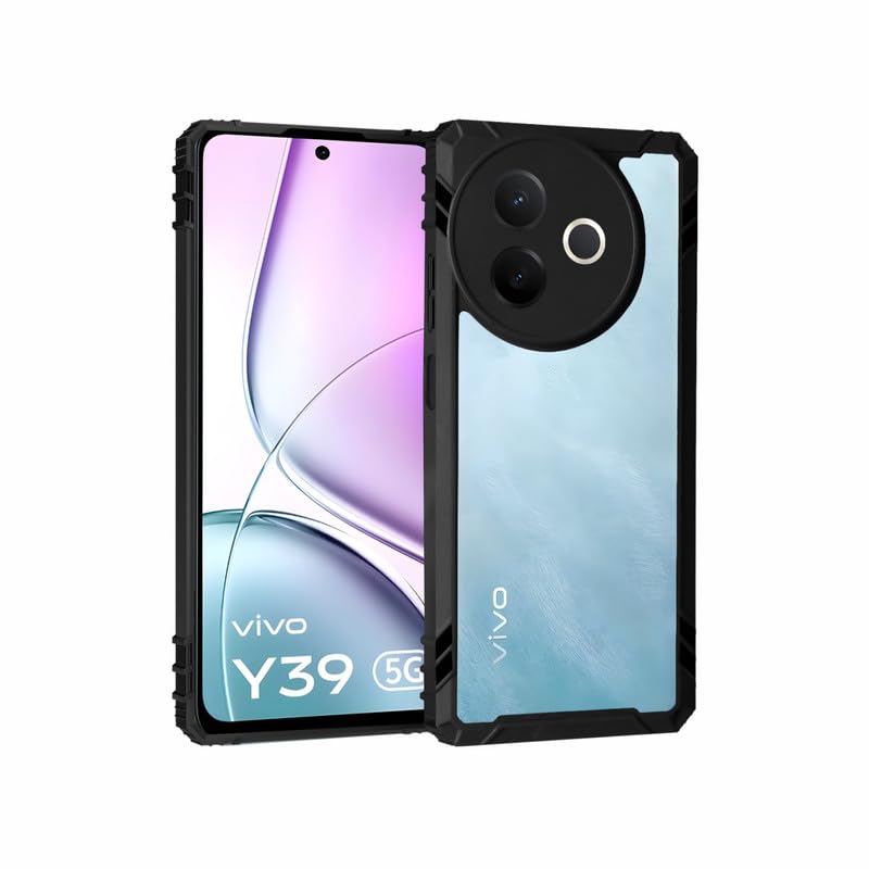 AIBEX Crystal Clear Back Cover Case for Vivo Y39 5G | 360 Degree Protection | Shock Proof Design | Transparent Back Case for Vivo Y39 5G | (PC & TPU,Bumper) - Image 1