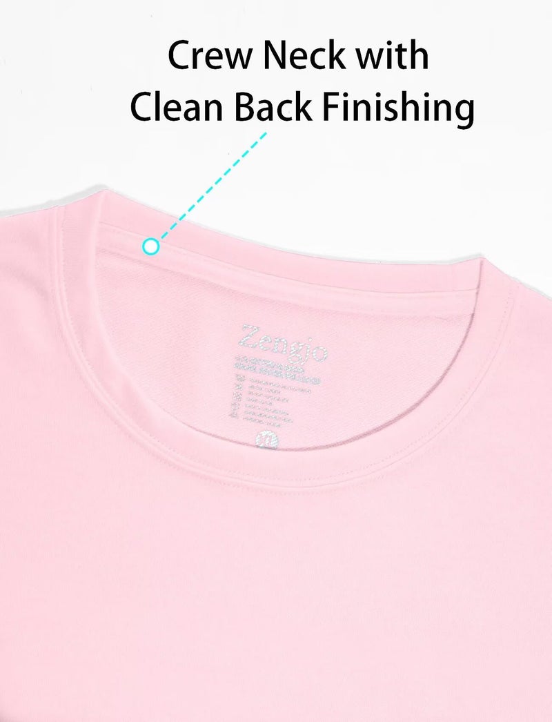 Zengjo Mens Plain T Shirts Soft(Light Pink,M) - Image 4