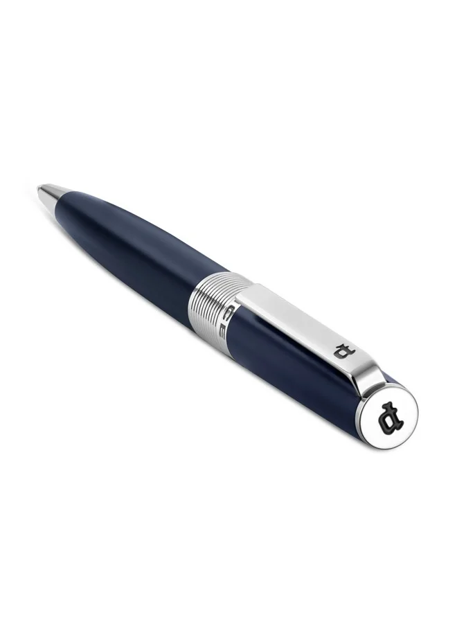 بوليس POLICE Serif Stainless Steel Extra Fine Drill Ballpoint Pen (PEACP2000309, Blue)