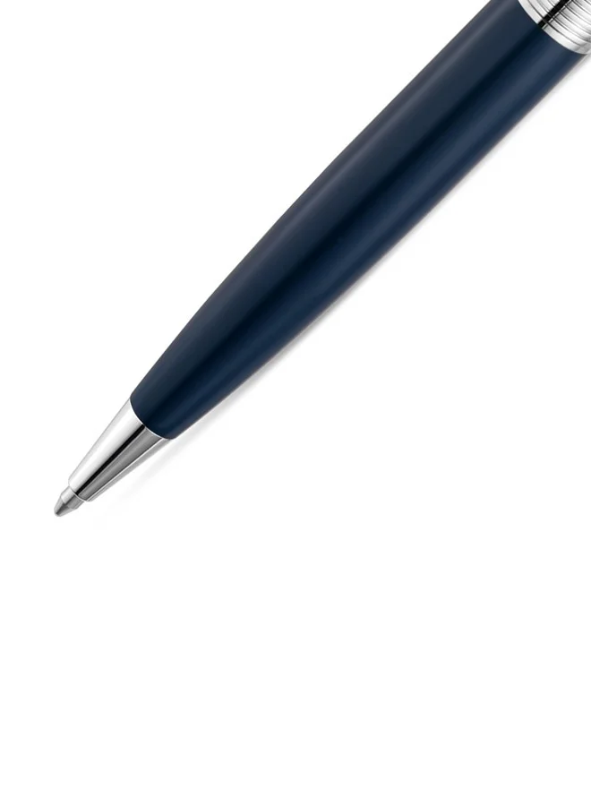 Police  Serif Blue Ballpoint Pen with Silver Trim  | Best Price UAE